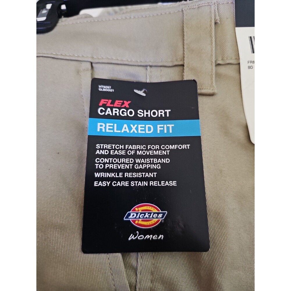 Dickies Women's Size 8 Tan Flex Cargo Short Relaxed Fit Work Hike Walk NWT - Picture 2 of 8